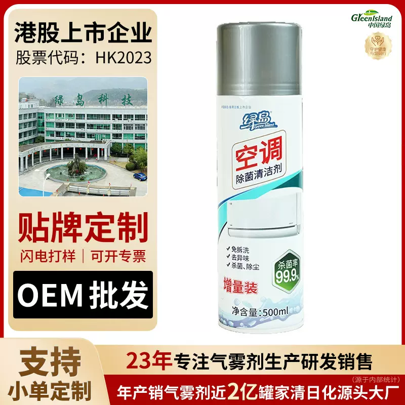 绿岛500ml车载空调除菌泡沫清洁剂免拆洗车用净化空气去异味清洁