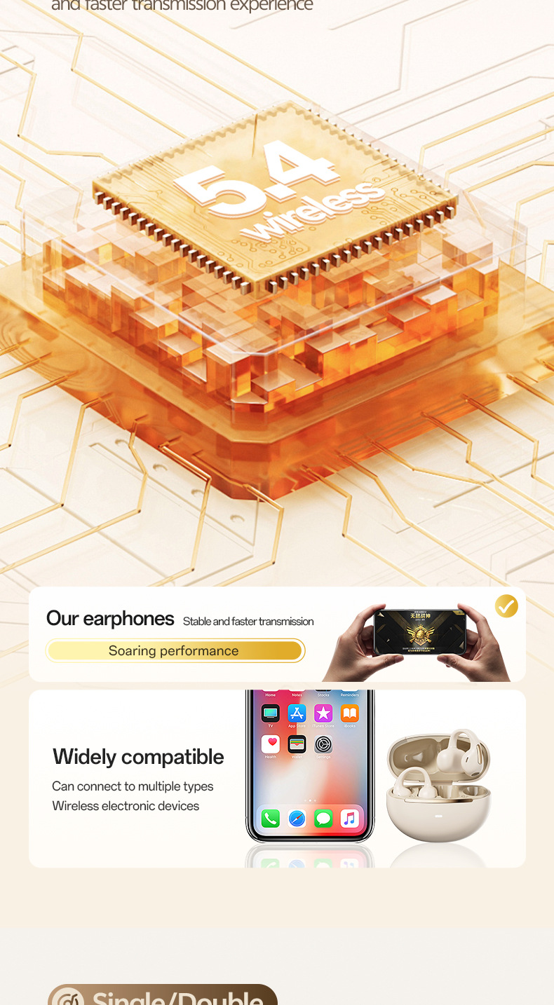 New 2025 OWS Open-Ear Earbuds – High-Fidelity, Smart AI Translation & Ear Clip Design_voghion.com