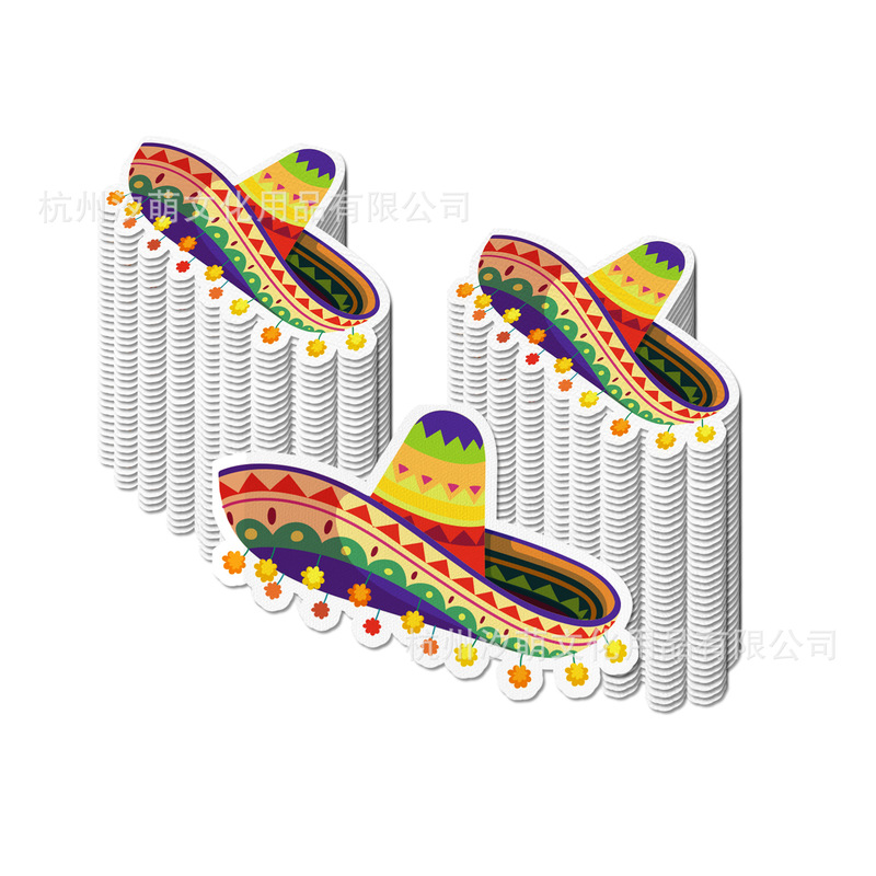 Yx091 Mexican Straw Hat Shaped Paper Napkins Party Props Tableware Hat Decoration Disposable Paper Napkins