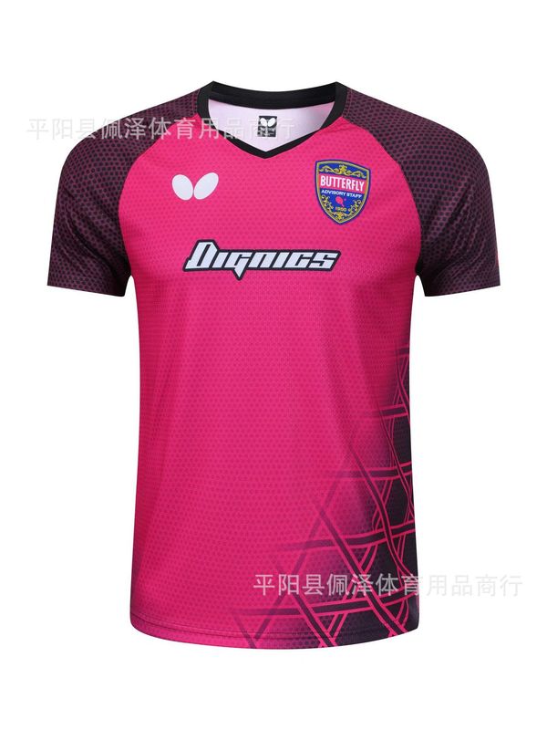 新型卓球スポーツウェア速乾通気半袖男女児童同金専門卓球訓練服印字|undefined