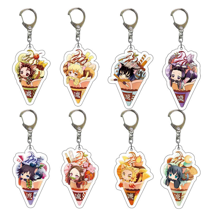 Key chain pendant series product manufacturers support sample design spot Ice Cream Ghost kill blade