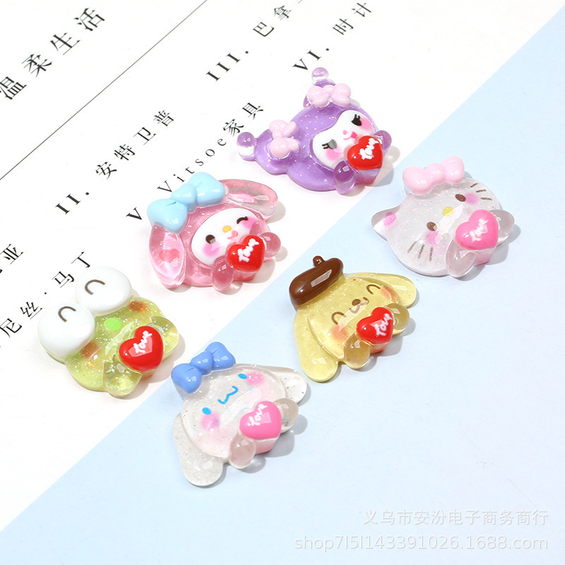 Ice Fine Flash Cartoon Series Resin Accessories Cream Glue Crystal Glue DIY Mobile Phone Case Jewelry Material Bag