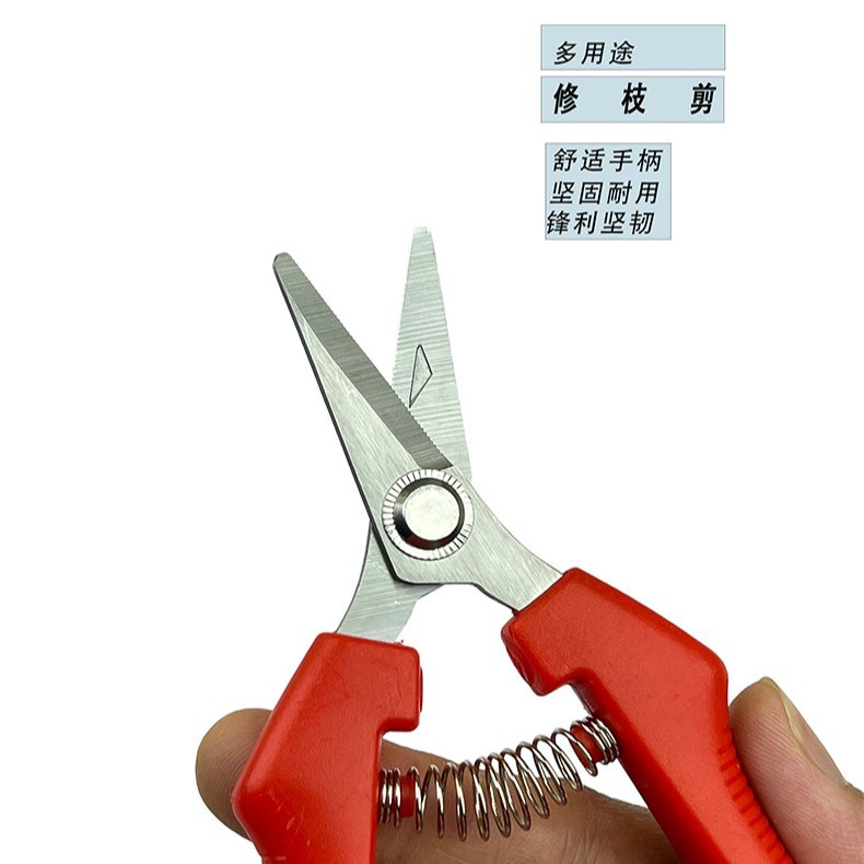园林剪刀摘果剪刀采摘必备剪刀修枝摘果两用剪刀加厚省力回弹带锁