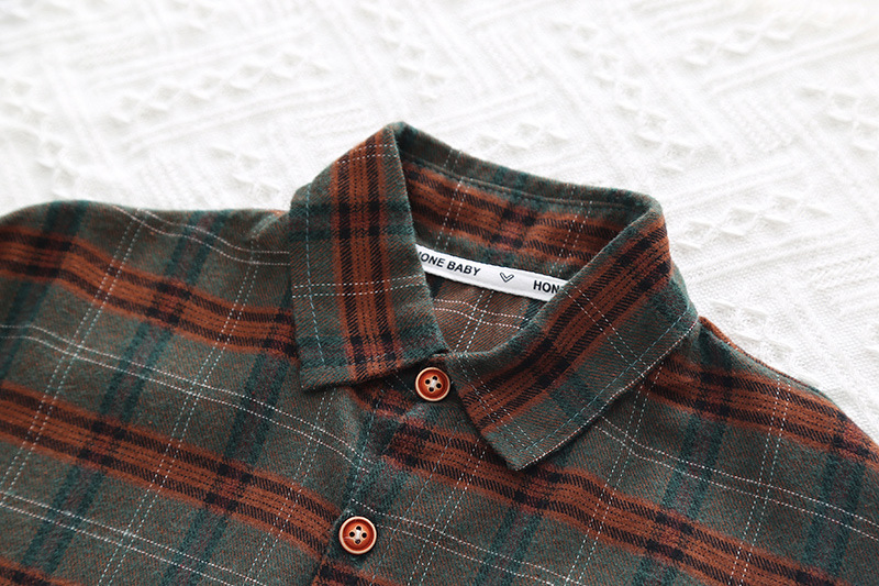 Chaqueta estilo coreano para niños 2025, camisa a cuadros elegante para niñas de primavera y otoño, para niños pequeños y bebés, estilo casual y holgado.