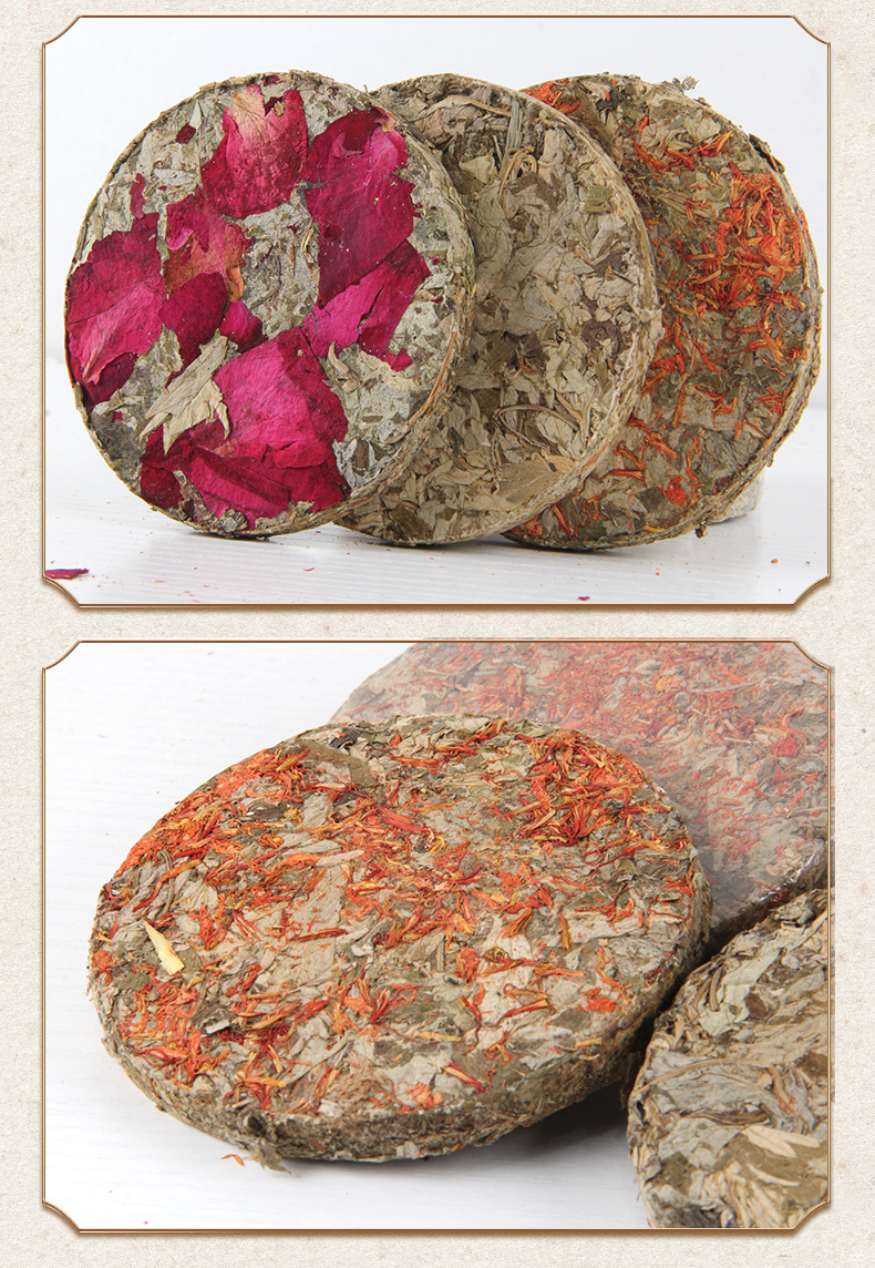 Pure mugwort leaf cake red flower rose compressed mugwort cake Dragon Boat Festival mugwort cake foot bath cake mother and infant foot bubble cake bath cake 30g detail image