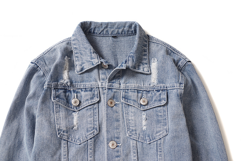 Men's Denim Jacket High Street Trendy Loose Fit Printed Patch_voghion.com