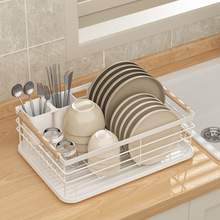 亚马逊专供厨房置物架双层带碗筷收纳沥水架沥水架碗盘收纳碗碟架