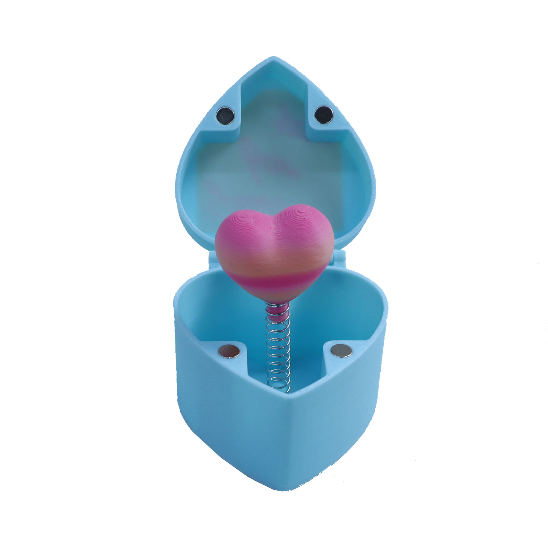 하늘색 상자 - 피치 핑크 하트