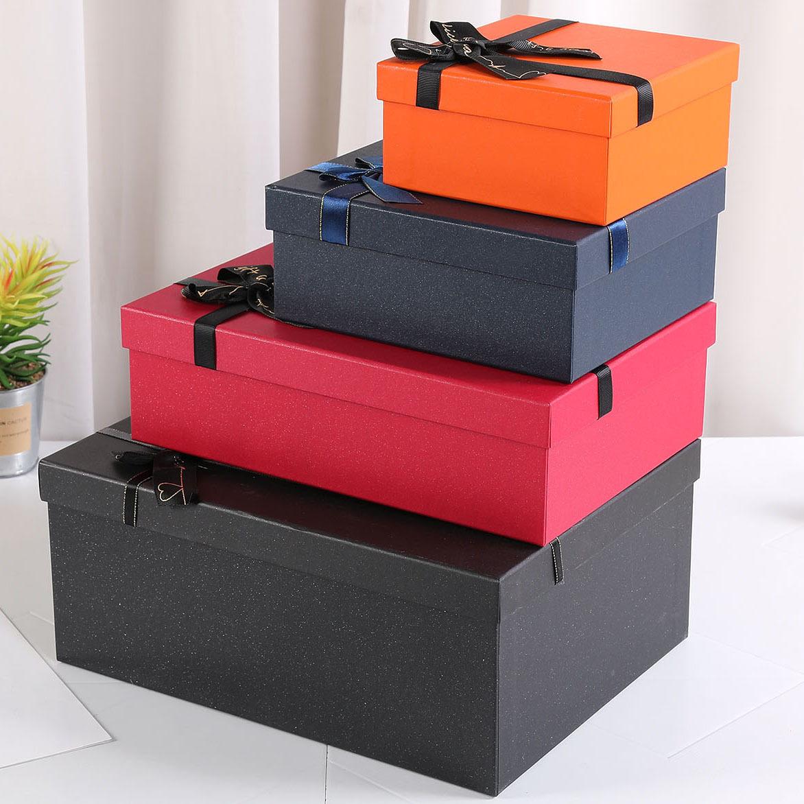 Handy Gift Box Qixi Gift Box Bow Tie Hard Box Gift Box Double Lid Box Manufacturer Packaging Box Empty Box Wholesale