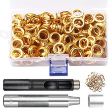 跨境100套装12mm气眼扣孔眼窗帘扣眼帐篷汽眼1/2英寸索环工具套装