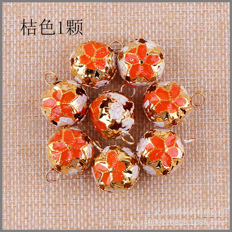 1 cloisonne estilo japonés flor bola campana hecha a mano DIY antiguo decorativo campana material accesorios colorido hueco campana
