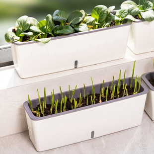 Rectangular Narrow Flower Pot Balcony Vegetable Pot Long Vegetable Planting Box Window Sill Strawberry Flower Trough Lazy Person