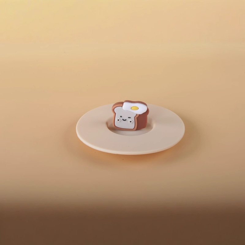 Cartoon Cute Silicone Cup Lid Food Grade Water Cup Mug Universal Dustproof Glass Lid High Temperature Resistant