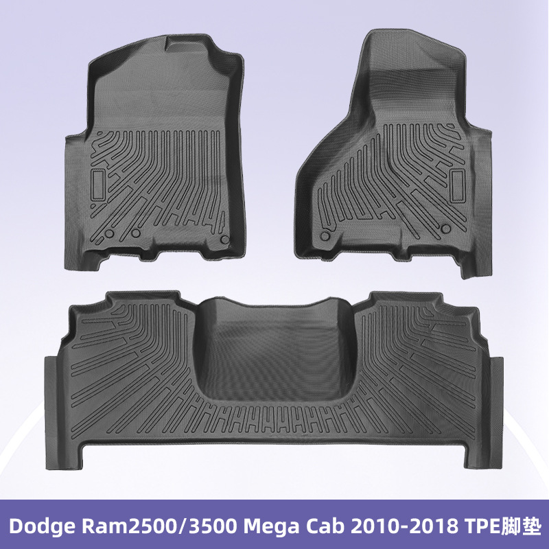 Es adecuado para Dodge Ram2500 / 3500 Mega cab 2010 - 2018 3D todo el tiempo TPE almohadilla de pies