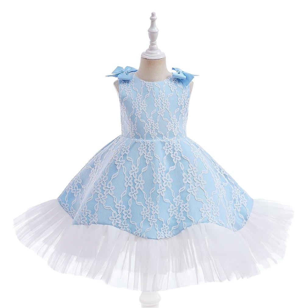 Vestido infantil de Amazon, vestido de princesa, falda tutú con empalme de encaje, vestido para actuación de piano y cumpleaños, vestido infantil europeo y americano