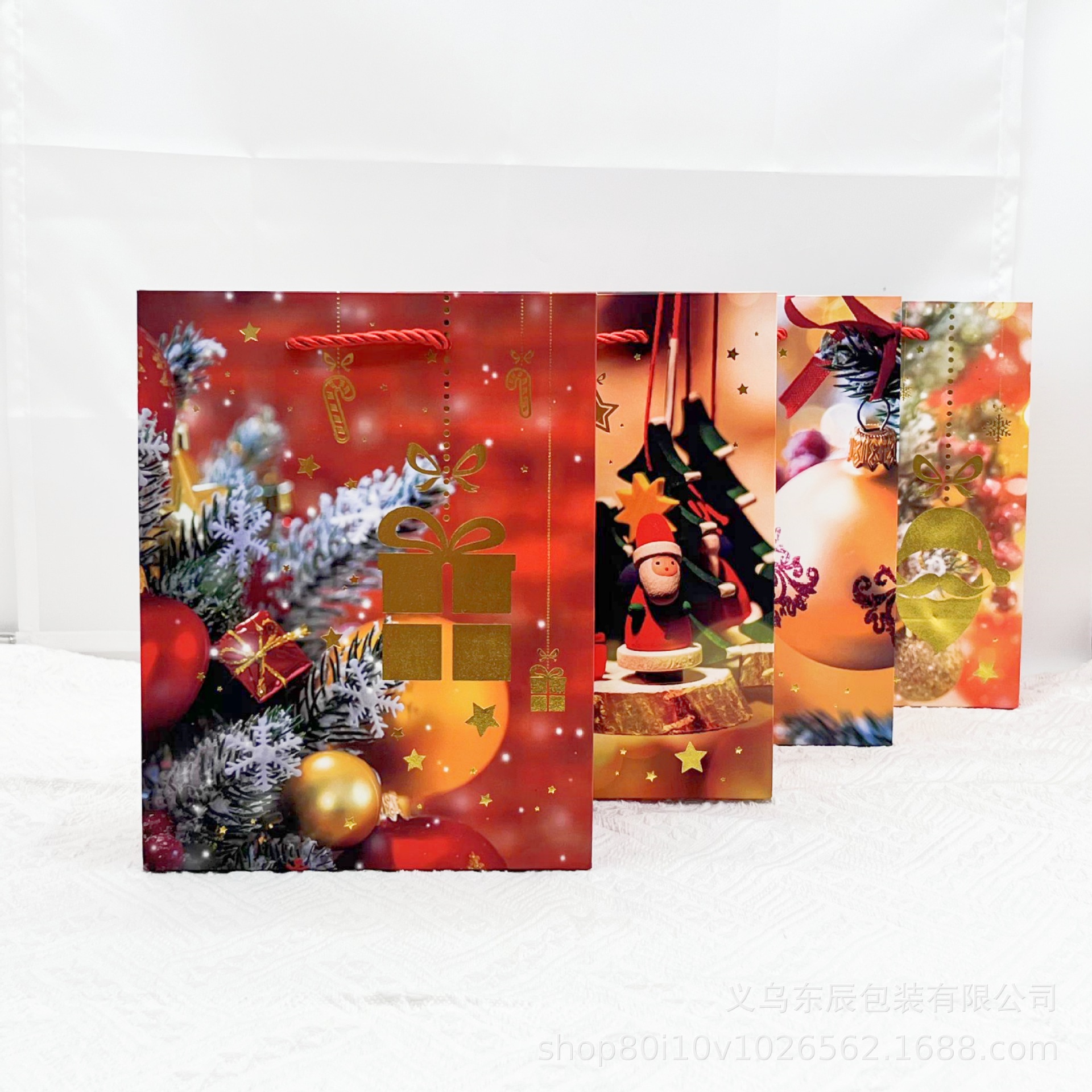 圣诞主题漂亮精品袋子包装圣诞节礼品袋礼品包装烫金版通用