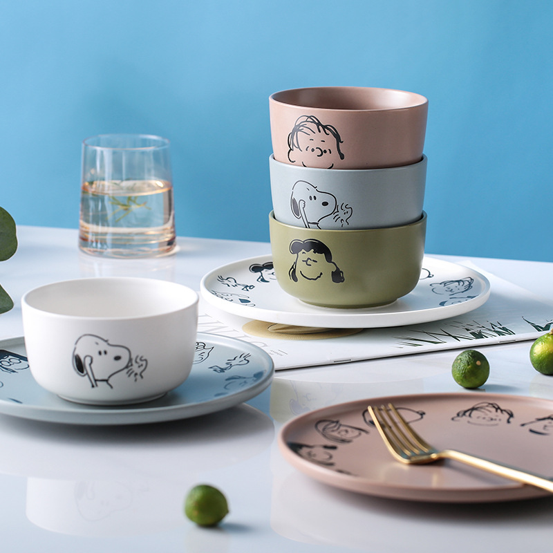 美式卡通陶瓷餐具儿童可爱辅食餐盘饭碗