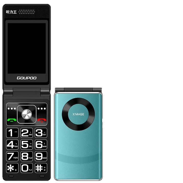 Folding mobile phone for elderly, battery, 4G, support function for all network communication standards, wide screen, big battery