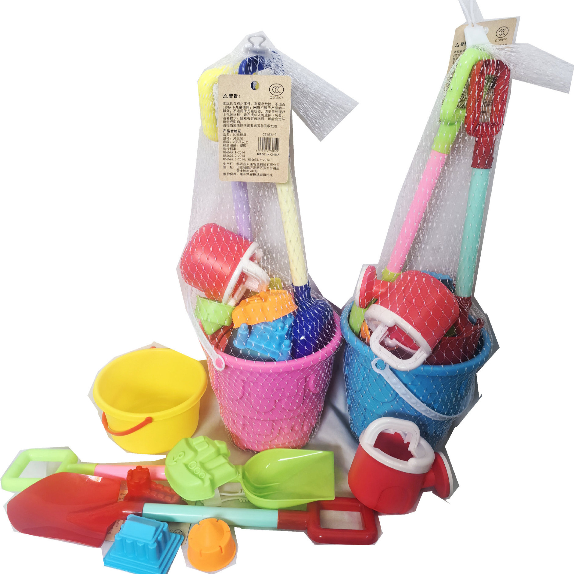 686-3 Factory wholesale castle beach bucket set children's sand digging toy combination beach scenic area sand play toy
