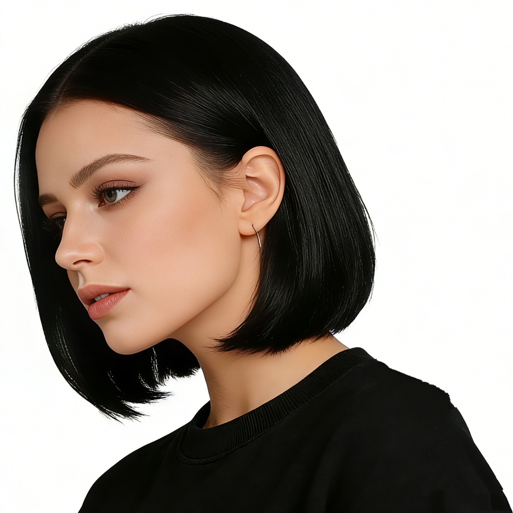AliExpress nueva peluca femenina pelo corto recto Bobo cabeza temperamento femenino mullido cara reparación fibra química cabeza cubierta proveedor de suministro