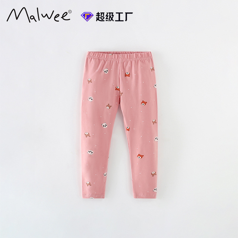Transfronterizos malawee leggings de niñas primavera y otoño nuevos pantalones lindos para niñas europeas y estadounidenses pantalones de cintura elástica para niños