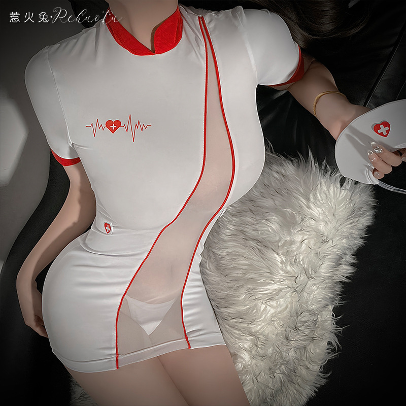Hot Rabbit Sexy Underwear Sexy Nurse Uniform Tempting Bed Passion Open File Free suit Night Suit 8059