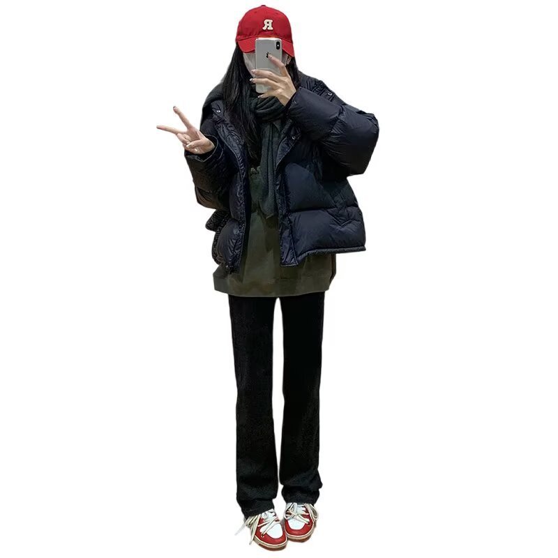 纯色窄版直筒牛仔裤女潮流春季新款爆款显瘦小个子宽松拖地长裤子|undefined