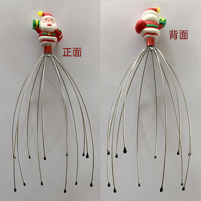 Santa Claus alma extractor doce garra cabeza masaje pulpo rascarse cuero cabelludo relajante rascarse cabeza picazón artefacto