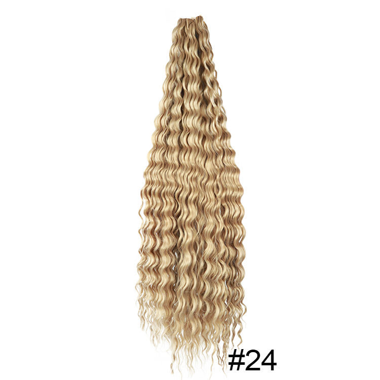 Peluca de Fibra Sintética, Cabello con Ondas Profundas, Ondas Grandes, 30 Pulgadas, 120g, Fábrica de Cabello de Crochet Xuchang