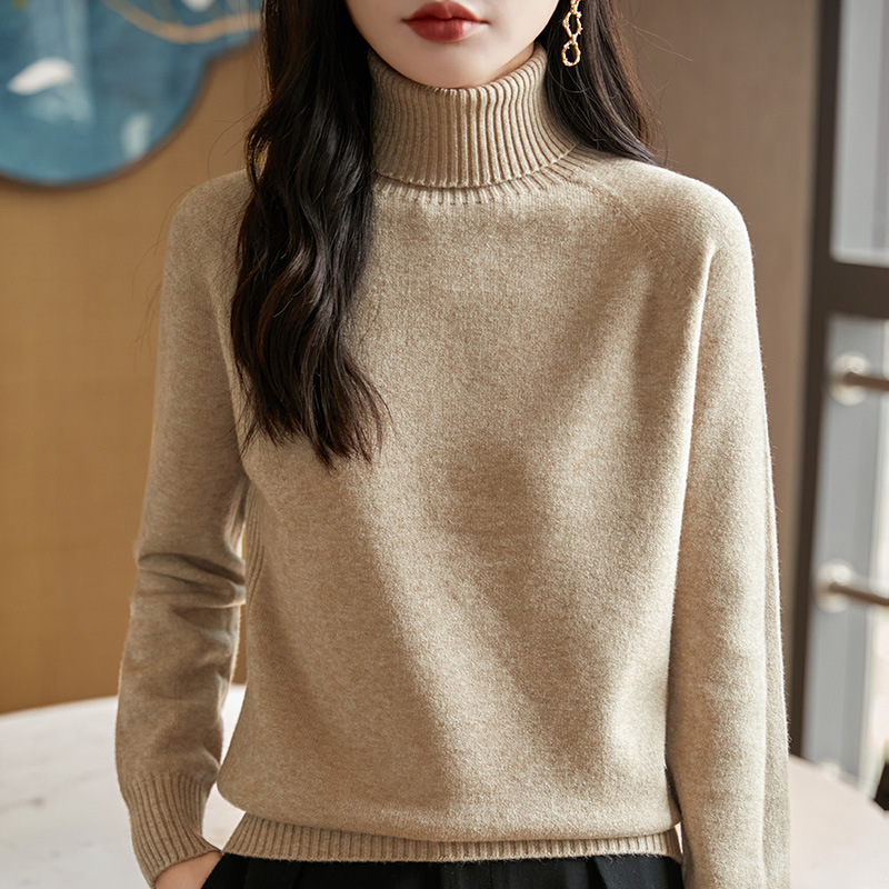 Autumn and Winter Casual Elegant High-Neck Pullover Knitwear for Women Loose New Seamless One-Piece Thickeneded Warm Base Knitwear Autumn and Winter Casual Elegant High-Neck Pullover Knitwear for Women Loose New Seamless One-Piece Thickeneded Warm Base Knitwear
