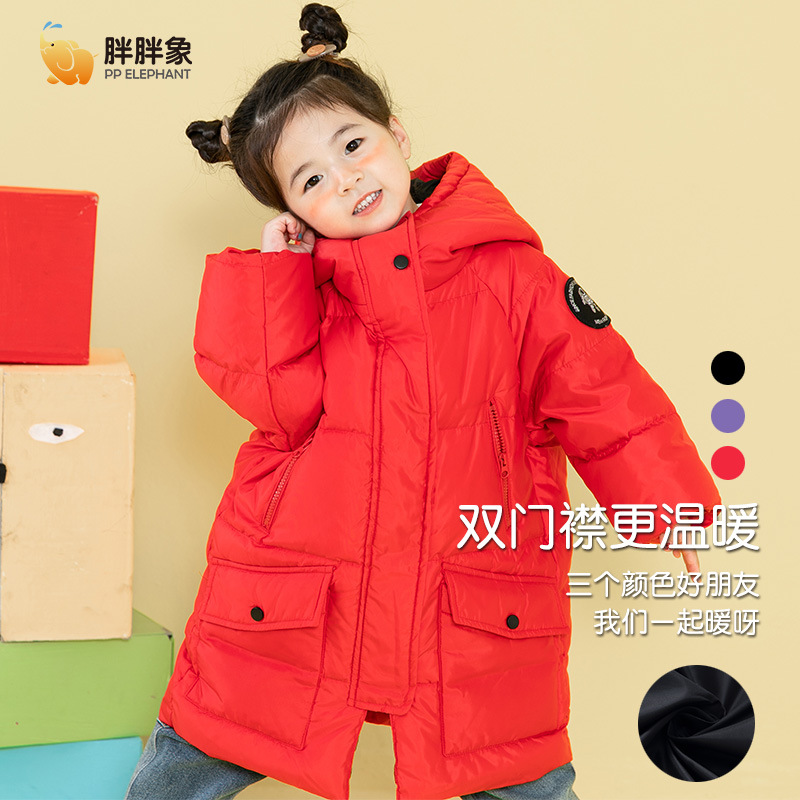 90% pato blanco abajo ropa de hombre y mujer para niños medianos y grandes para niños alargados con capucha engrosada chaqueta de longitud media abrigo largo