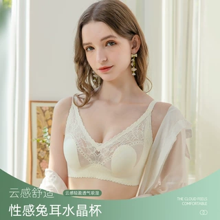 兔耳朵内衣女薄款大胸显小胸收副乳防下垂软钢圈文胸聚拢超薄胸罩