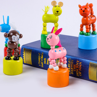 Dancing Animal Puppet Toys, Swinging Small Animals, Press Cartoon Toys, Children's Educational Toys Wholesale