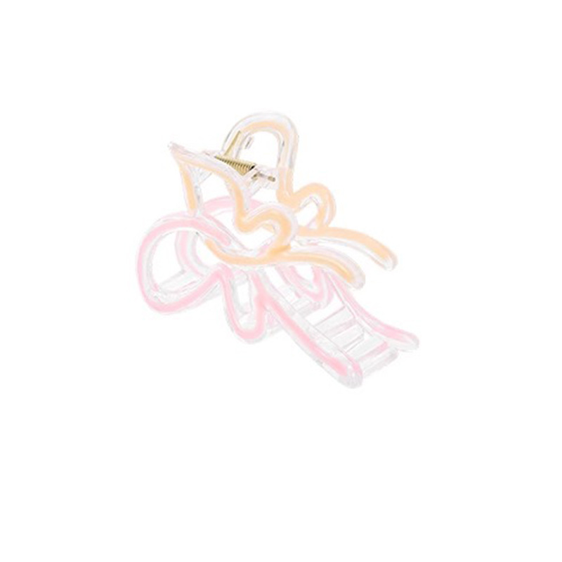 Nuevo gradiente de aceite que gotea, clip de tiburón mariposa fresco, clip de agarre en la parte posterior de la cabeza, accesorio para el cabello del corazón de la niña, clip de agarre para el tocado, primavera y verano