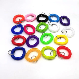 Factory direct spring key chain key bracelet store storage counter number plate key wrist ring bracelet