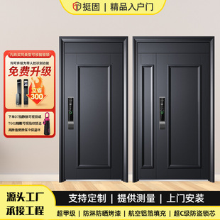 挺固甲级防盗门现代简约入户门智能门家用大门进户门子母门可定-阿里巴巴
