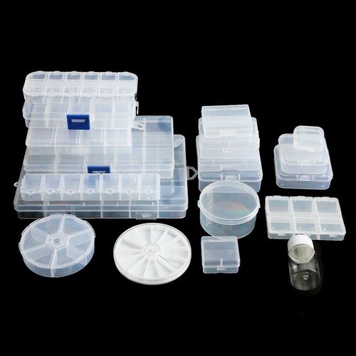 Transparent Removable Plastic Earring Box Storage Box Tool Handmade DIY Accessory Material Organizing Box Storage Box