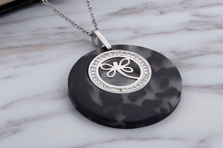 Fashion Water Droplets Heart Shape Titanium Steel Inlay Rhinestones Earrings Necklace 1 Set