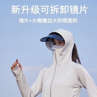 Ice Silk Sun Protection Clothing Women's 2025 Summer New Thin Breathable Face-Covering Cycling Hooded Sun Protection Fashion Clothing Jacket