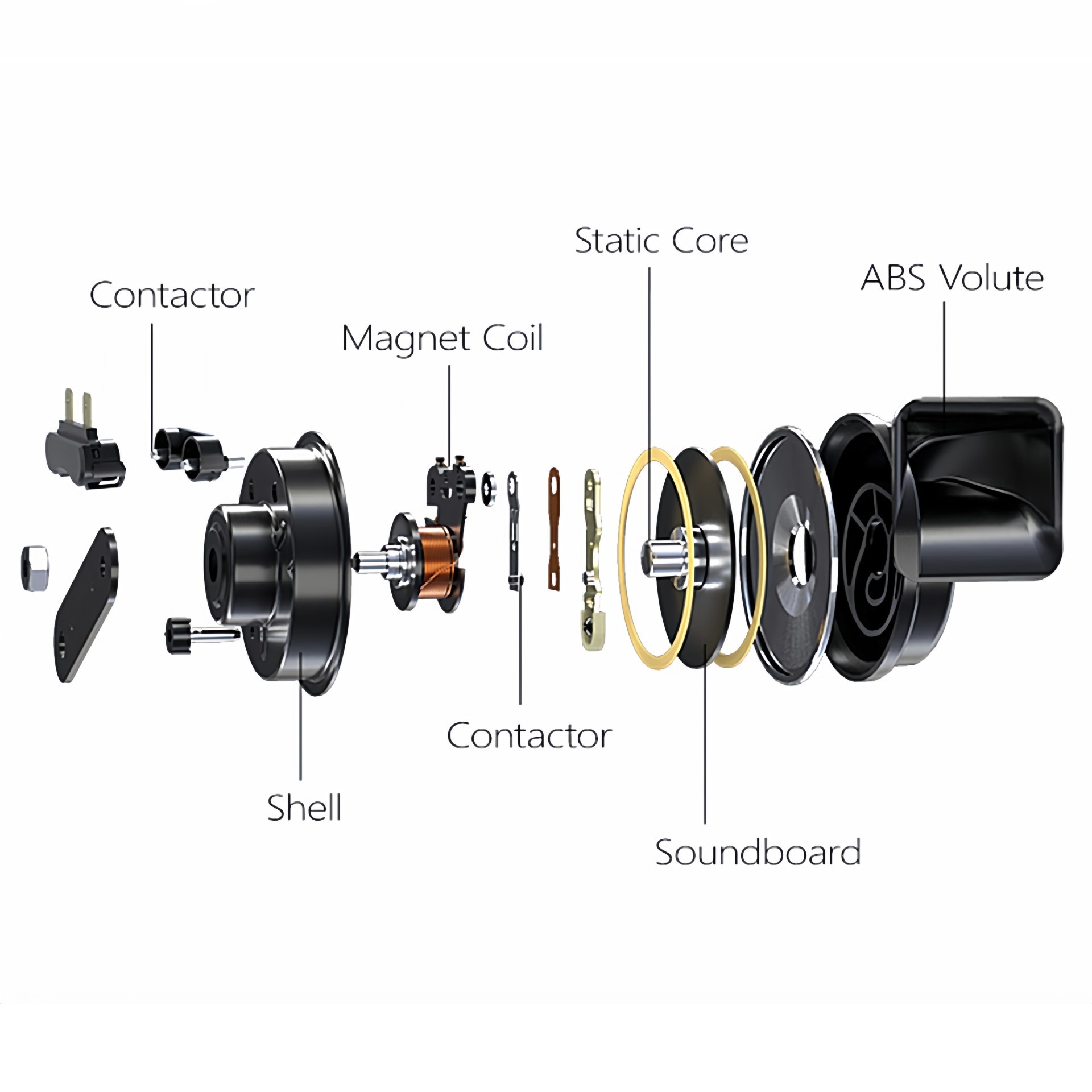 Motorcycle, tricycle, high-pitched snail horn, truck, car, high-pitched horn, special vehicle-mounted universal four-wheel electric motorcycle