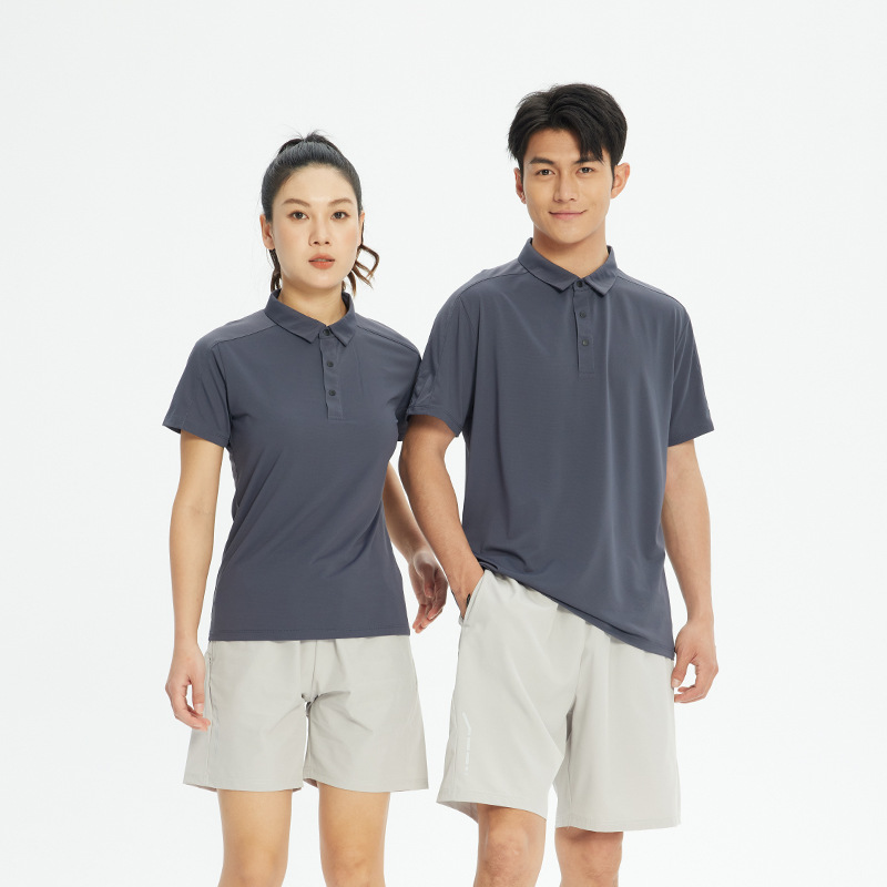 Camisas de polo de verano de hielo secado rápido hombres y mujeres deportes casuales de mangas cortas correr fitness con collar chaqueta de tenis gran chaqueta