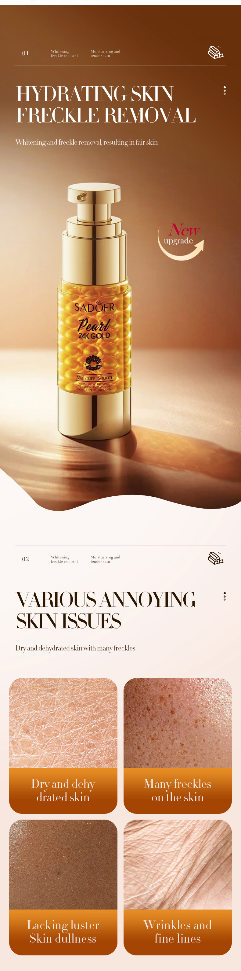 Crème visage éclaircissante et hydratante au collagène perle d'or_voghion.com