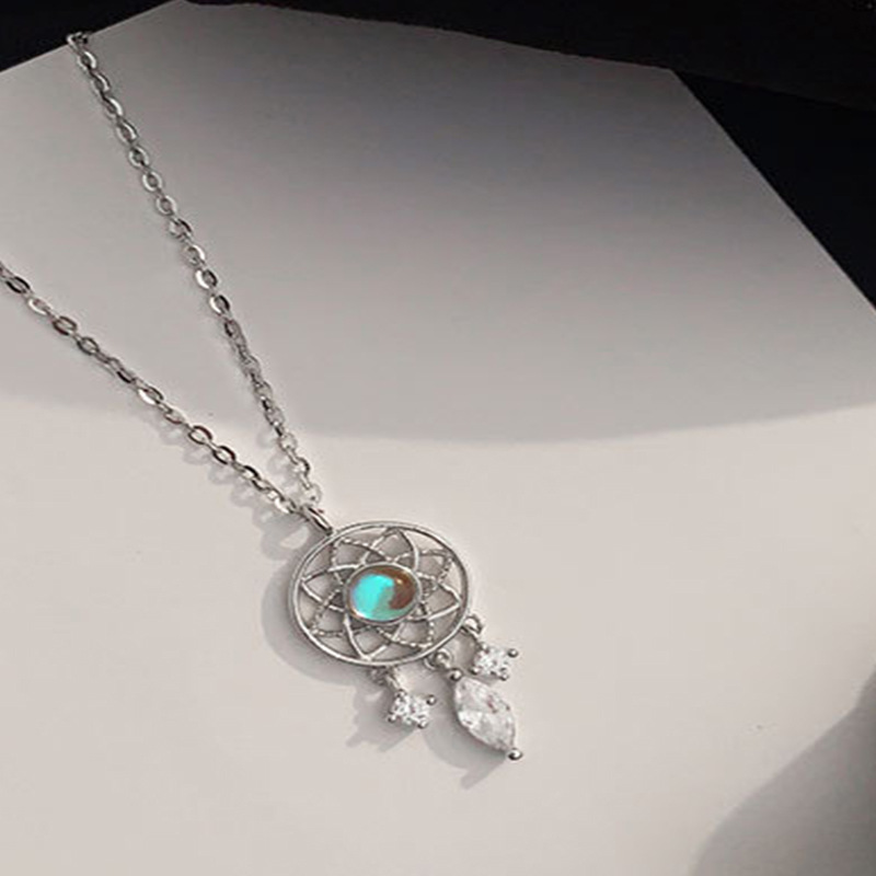 Women'S Gender Tassel, Plating, Inlay Design Glam Style Glam Dreamcatcher Alloy Tassel Plating Inlay Artificial Gemstones Women's Pendant Necklace