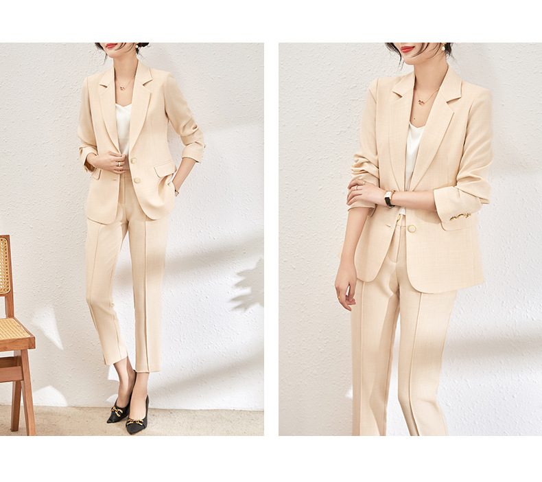 GraceChic 2401107-Nanyou Blazer elegante professionale di alta qualità + pantaloni a gamba dritta, abito da donna in due pezzi_voghion.com