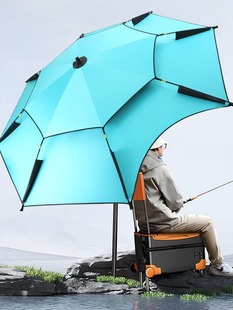 Fishing umbrella dedicated 2024 new manufacturers wholesale double -layer vinyl anti -rain and sun fishing umbrella thickened anti -wind umbrella