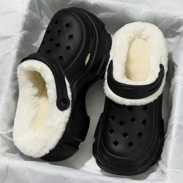 Black 188 Crocs [Fleece Detachable]