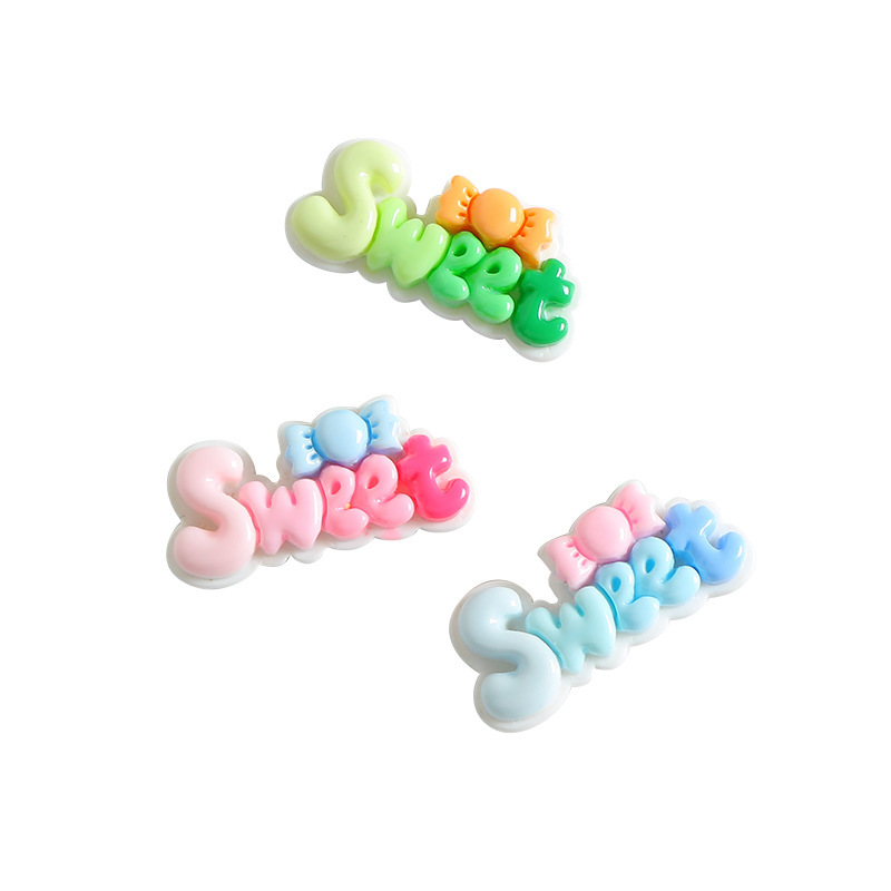 漫画グラデーションSweetアルファベット樹脂アクセサリーdiy手作りクリームゴム携帯ケースヘアクリップアクセサリーステッカー材料|undefined