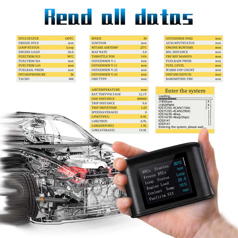 P10 Car Hud Head-Up Display Car Projector Driving Computer Obd2 Head-Up Display High-Definition Digital