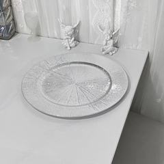 Foreign trade transparent wedding hotel party spray paint craft decorative plastic deep fruit bowl shiny fruit bowl round silver