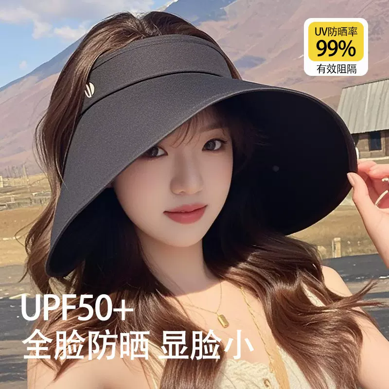 环绕式全脸防晒帽女夏季大帽檐空顶遮阳帽骑车冰丝防紫外线太阳帽